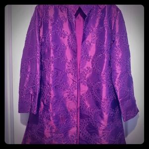 Embroidered Violet Sequined Evening/ Opera Coat